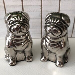 Goldfinger silver plated pug salt and pepper shacked